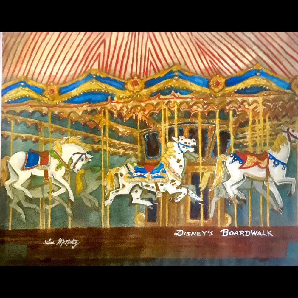 Disney Boardwalk Resort Lithograph RARE!